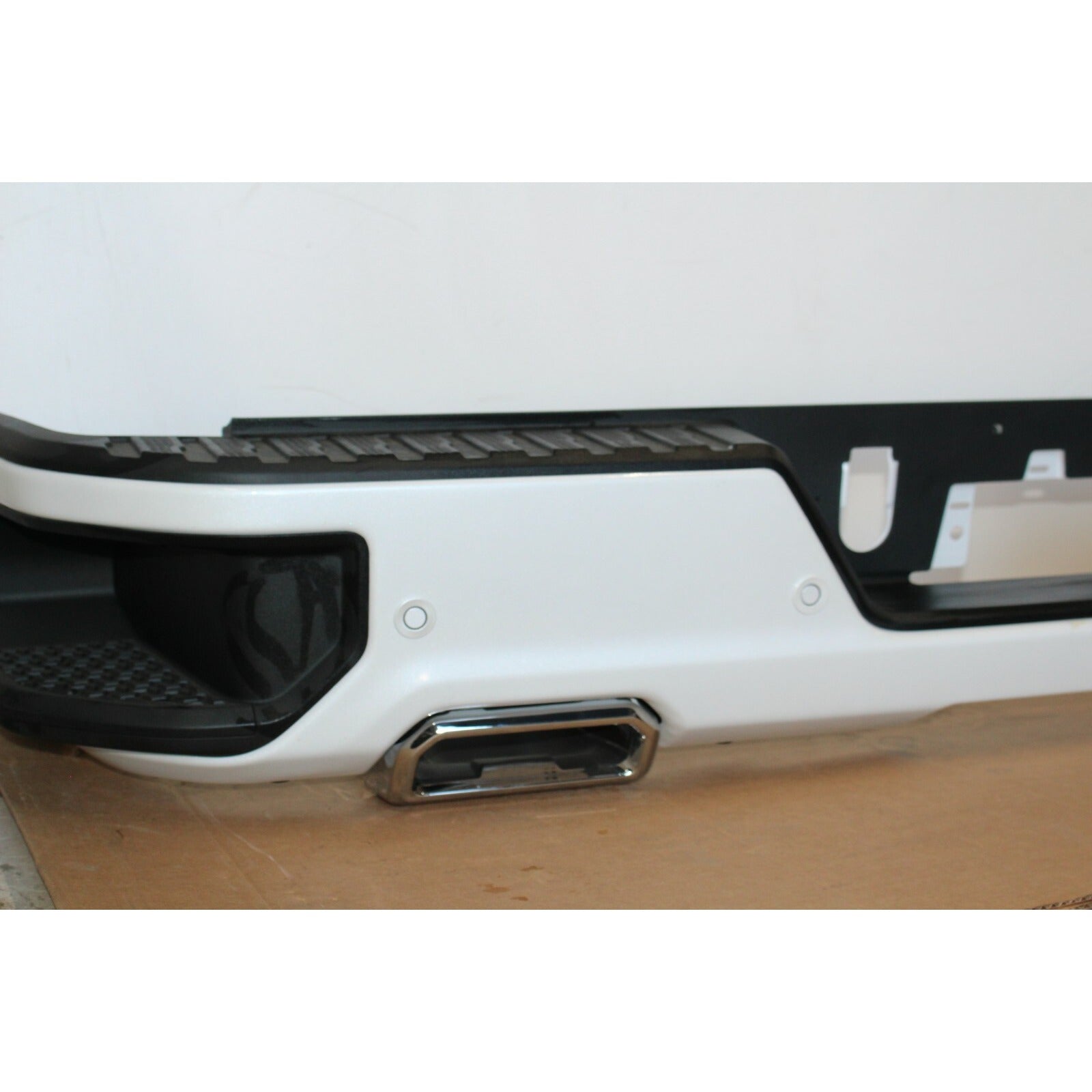 2019-2026 GMC Sierra Chevy Silverado 1500 Rear Bumper W/SENS OEM Summit White
