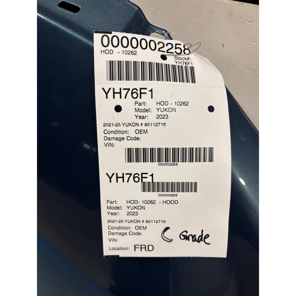2021-2026 GMC Yukon and Yukon XL Hood OEM 85112716 626 D Dark Shadow #2258