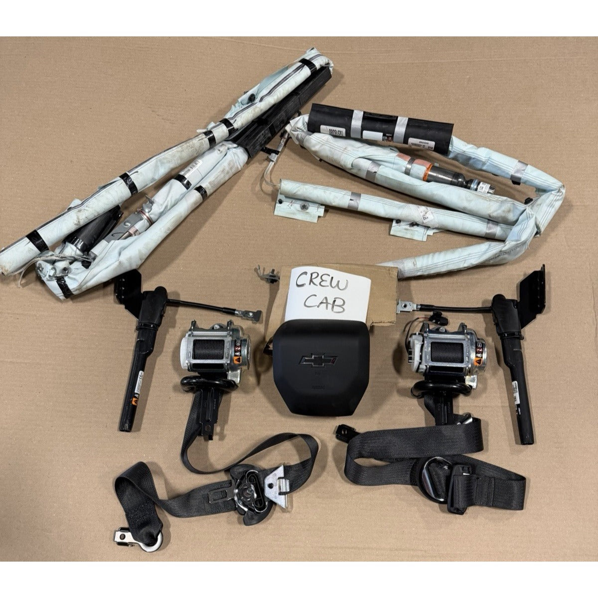 2019-24 Chevy Silverado CREW CAB LH RH Seatbelt ROOF Curtain Driver AIRBAG Set 8